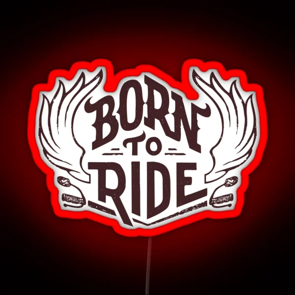 Born To Ride Biker Helmet Led Motorcycle Bike Or Horse Rider Quote RGB Neon Sign