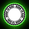 Born To Ride Circle Round Stamp Wheel Motto Wheel Driving License Frame Write Frame Empty Celebrate Gift Text Banner RGB Neon Sign - Image 3