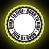 Born To Ride Circle Round Stamp Wheel Motto Wheel Driving License Frame Write Frame Empty Celebrate Gift Text Banner RGB Neon Sign - Image 5