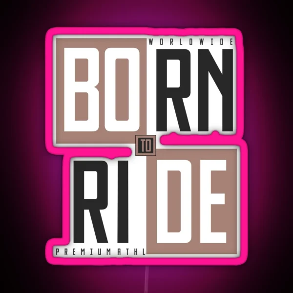 Born To Ride White Bikers Led RGB Neon Sign