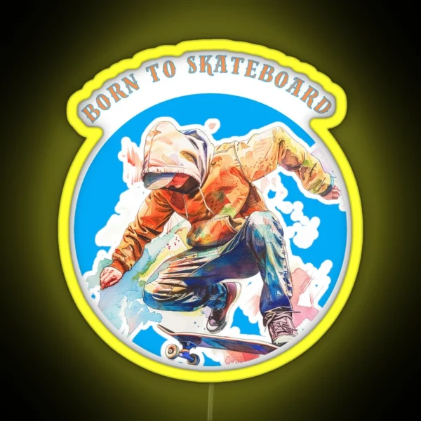 Born To Skateboard RGB Neon Sign