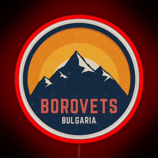 Borovets Bulgaria Mountain Design RGB Neon Sign