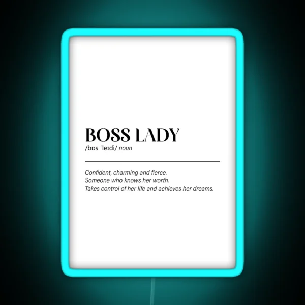Boss Lady Definition RGB Neon Sign