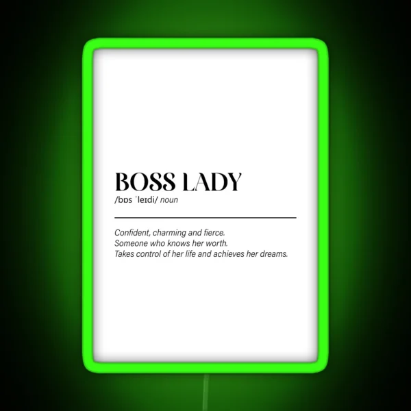Boss Lady Definition RGB Neon Sign