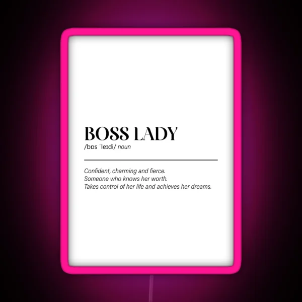 Boss Lady Definition RGB Neon Sign