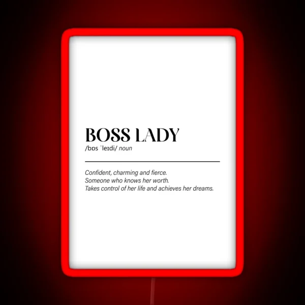 Boss Lady Definition RGB Neon Sign
