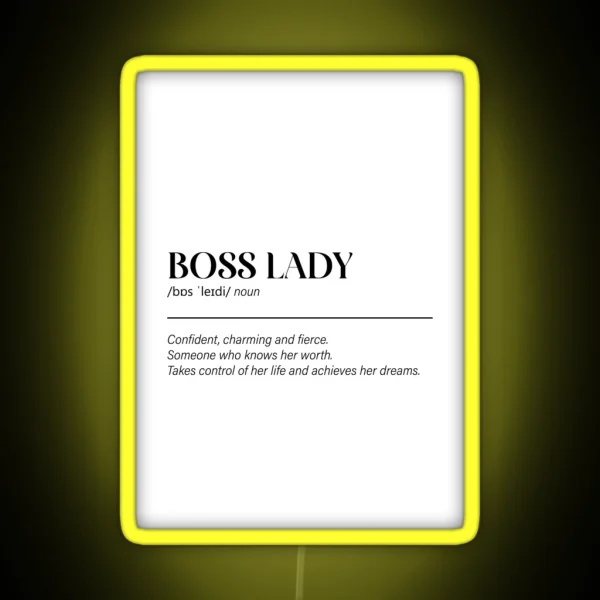Boss Lady Definition RGB Neon Sign