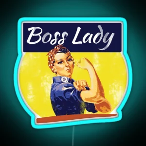 Boss Lady Rosie Riveter RGB Neon Sign