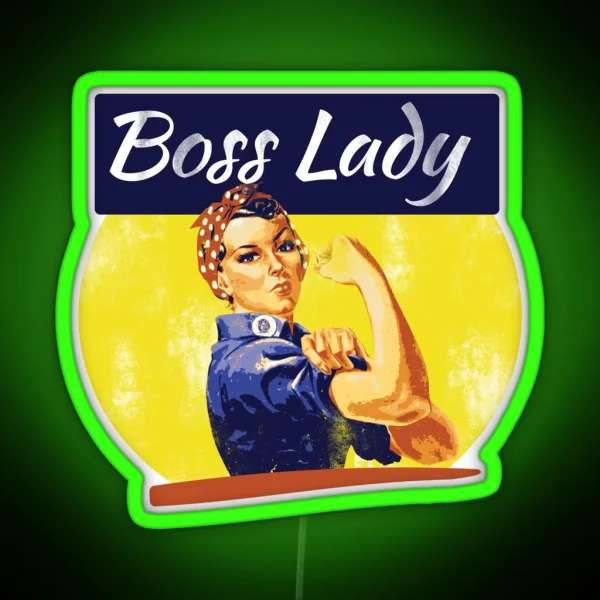 Boss Lady Rosie Riveter RGB Neon Sign