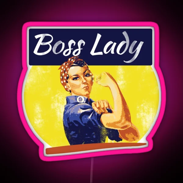 Boss Lady Rosie Riveter RGB Neon Sign