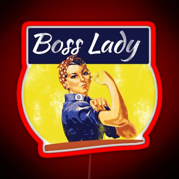 Boss Lady Rosie Riveter RGB Neon Sign