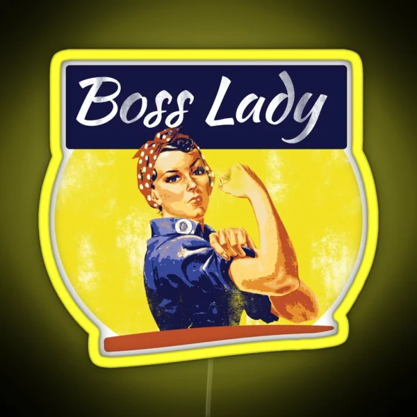 Boss Lady Rosie Riveter RGB Neon Sign