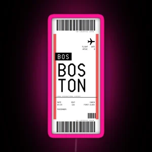 Boston Boarding Pass RGB Neon Sign