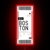 Boston Boarding Pass RGB Neon Sign - Image 2