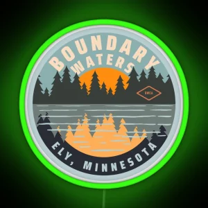 Boundary Waters Canoe Area Ely Minnesota RGB Neon Sign