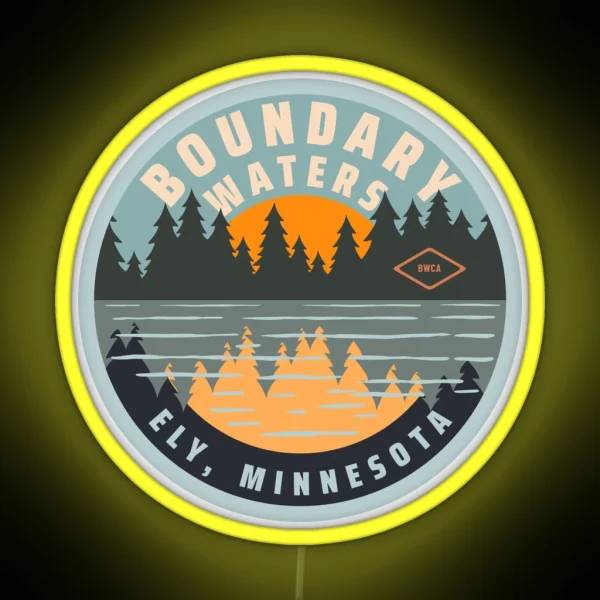 Boundary Waters Canoe Area Ely Minnesota RGB Neon Sign