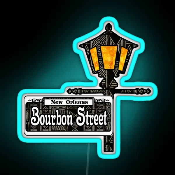 Bourbon Street Lamp Post RGB Neon Sign