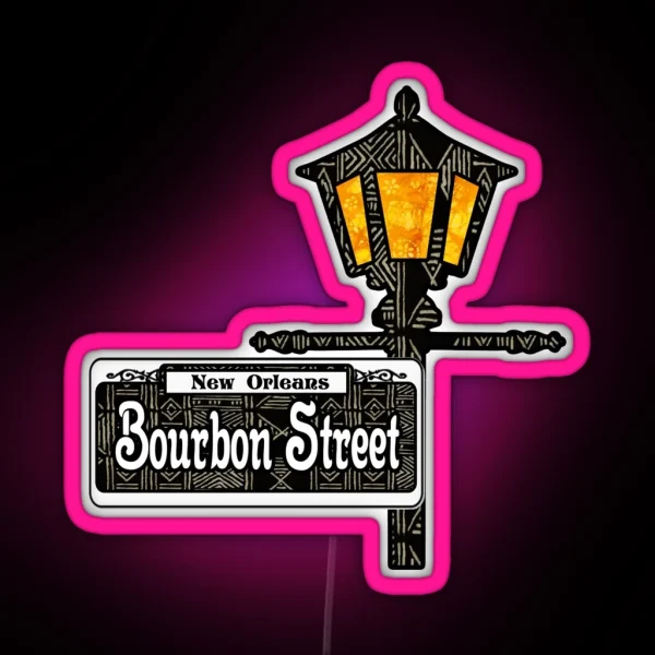 Bourbon Street Lamp Post RGB Neon Sign