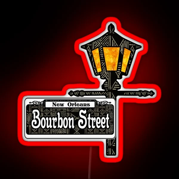 Bourbon Street Lamp Post RGB Neon Sign