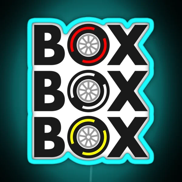 Box Box Box F1 Tyre Compound Design RGB Neon Sign