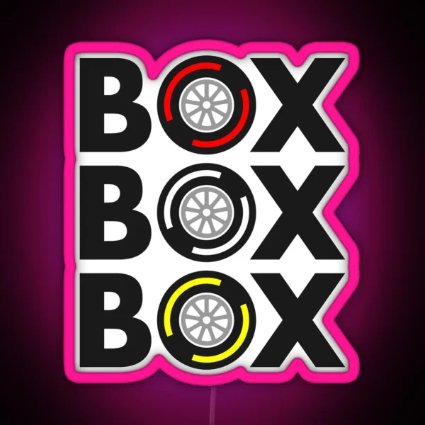 Box Box Box F1 Tyre Compound Design RGB Neon Sign