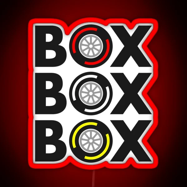 Box Box Box F1 Tyre Compound Design RGB Neon Sign