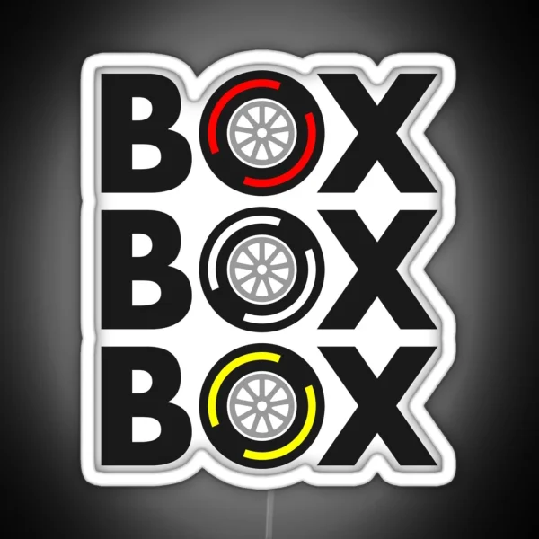 Box Box Box F1 Tyre Compound Design RGB Neon Sign