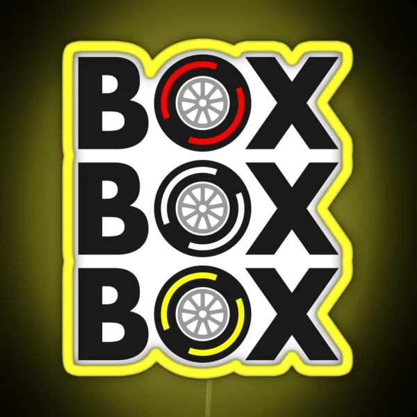 Box Box Box F1 Tyre Compound Design RGB Neon Sign