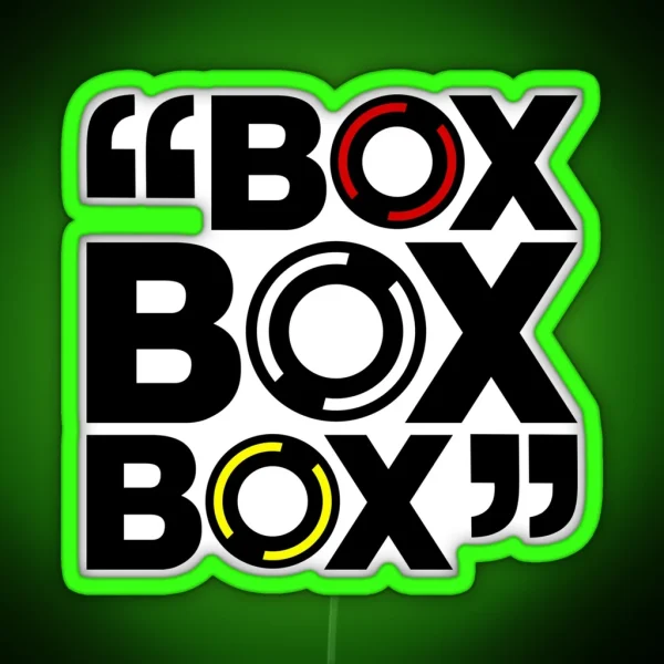 Box Box Box Formula 1 Tyre Compound Design RGB Neon Sign