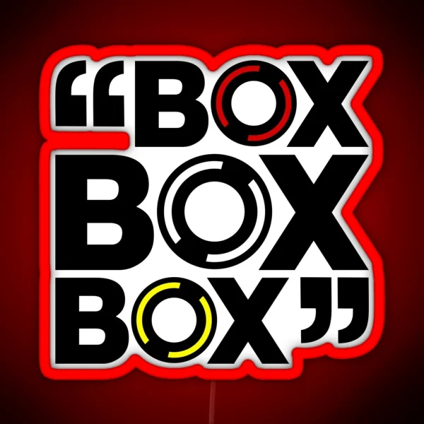 Box Box Box Formula 1 Tyre Compound Design RGB Neon Sign