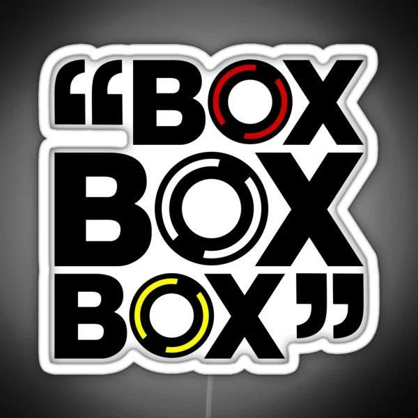 Box Box Box Formula 1 Tyre Compound Design RGB Neon Sign