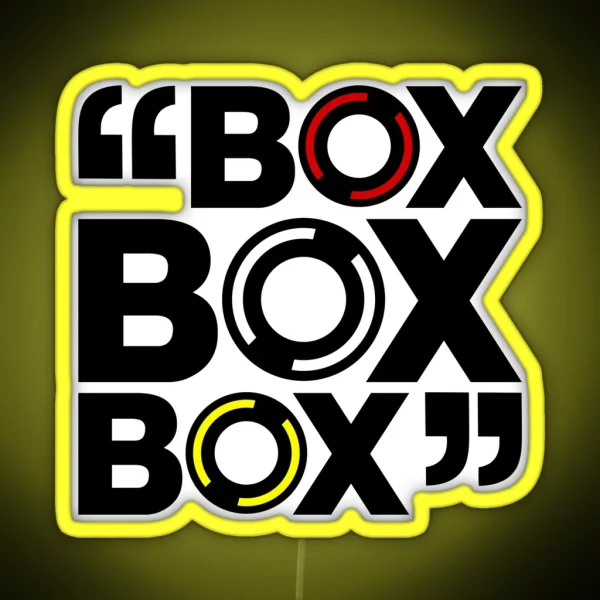Box Box Box Formula 1 Tyre Compound Design RGB Neon Sign