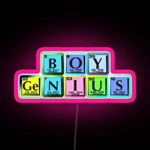 Boy Genius In Elemental Symbols RGB Neon Sign