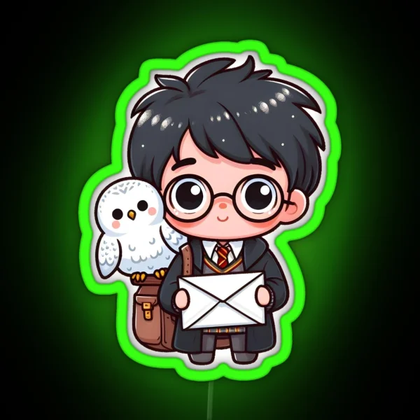 Boy With Owl RGB Neon Sign