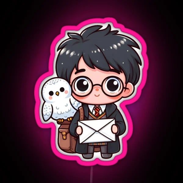 Boy With Owl RGB Neon Sign