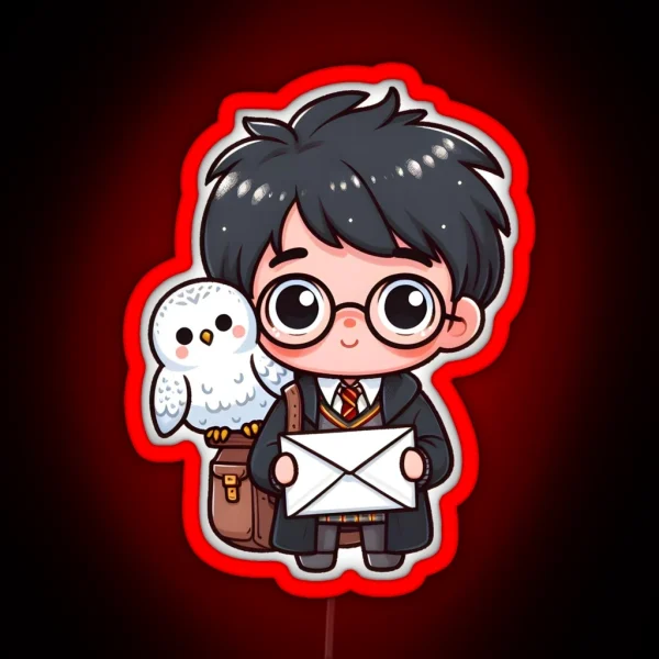 Boy With Owl RGB Neon Sign