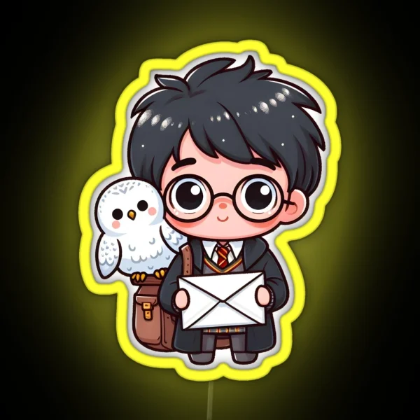 Boy With Owl RGB Neon Sign