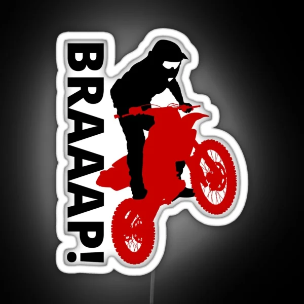 BRAAAP Dirt Biking Red And White RGB Neon Sign