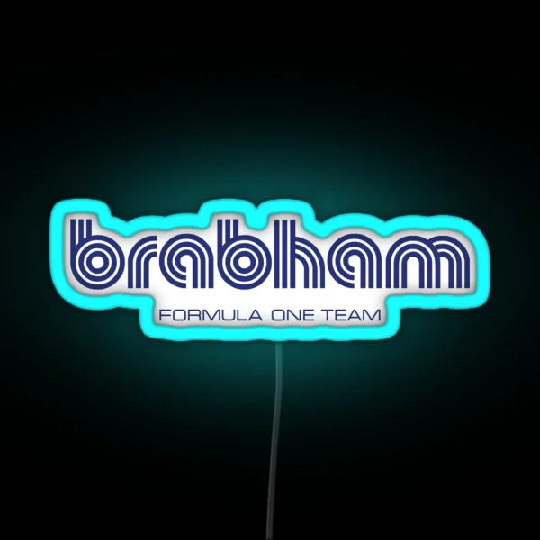 Brabham Formula One 1972 Team Logo Brabham Blue RGB Neon Sign