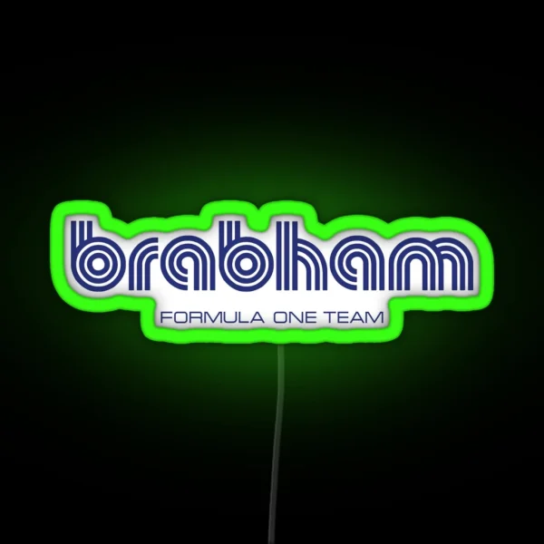 Brabham Formula One 1972 Team Logo Brabham Blue RGB Neon Sign