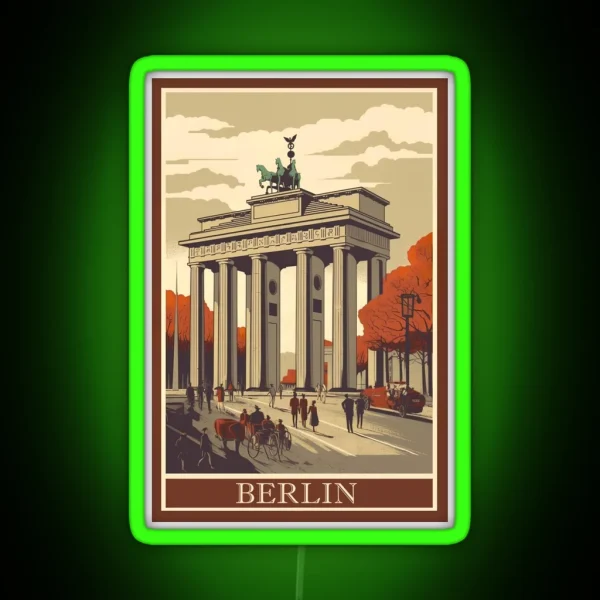 Brandenburg Gate Berlin Vintage RGB Neon Sign