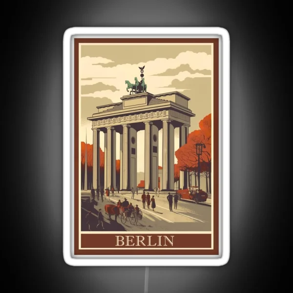 Brandenburg Gate Berlin Vintage RGB Neon Sign