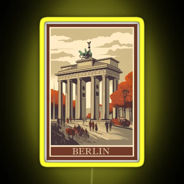 Brandenburg Gate Berlin Vintage RGB Neon Sign