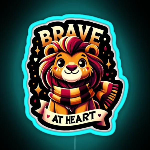 Brave At Heart Cute Lion Fantasy RGB Neon Sign