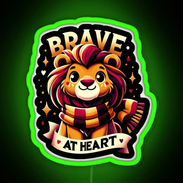 Brave At Heart Cute Lion Fantasy RGB Neon Sign