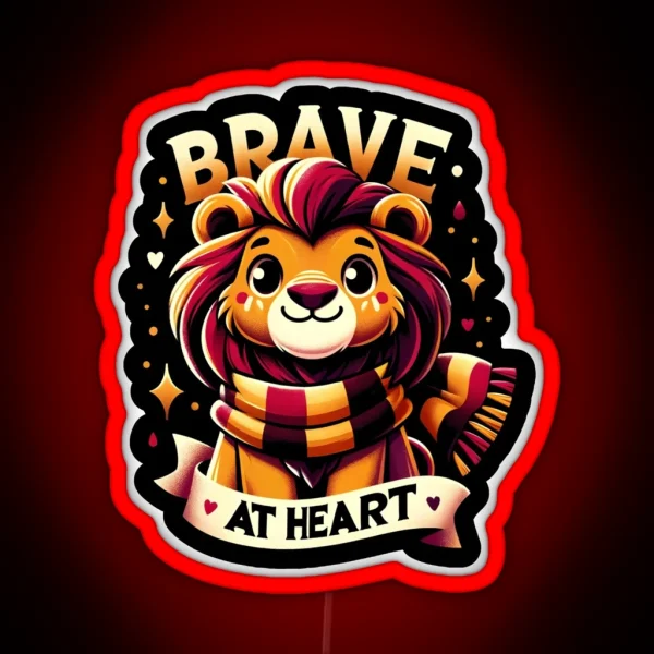 Brave At Heart Cute Lion Fantasy RGB Neon Sign