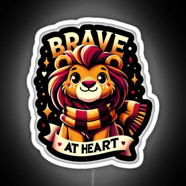 Brave At Heart Cute Lion Fantasy RGB Neon Sign