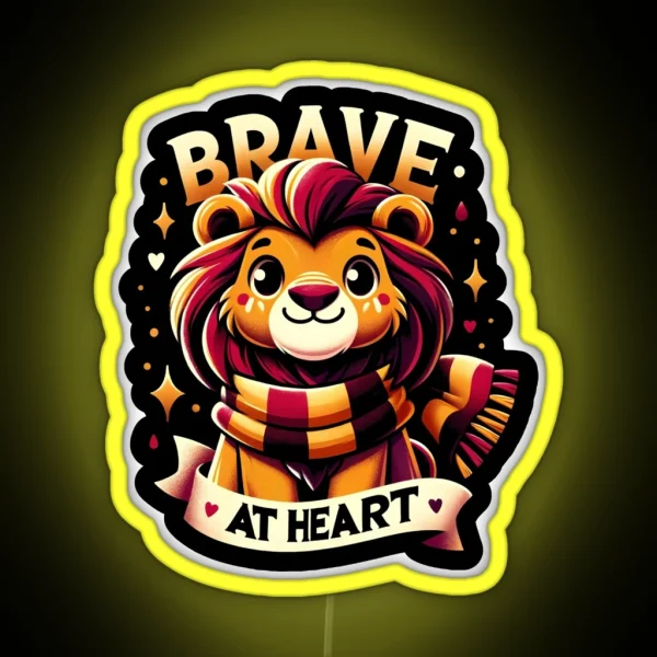 Brave At Heart Cute Lion Fantasy RGB Neon Sign