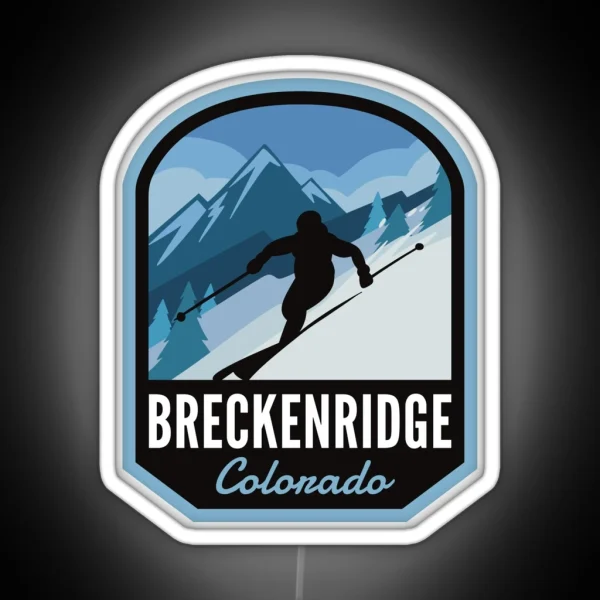 Breckenridge Colorado Ski Mountain RGB Neon Sign