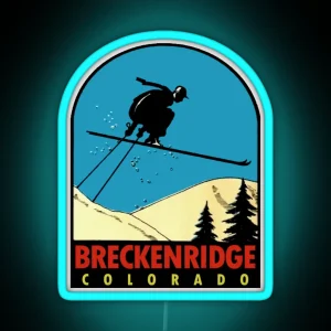 Breckenridge Colorado Vintage Ski Decal RGB Neon Sign